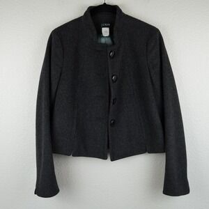 J. Crew Wool Cashmere Blend Cropped Gray Blazer Jacket Womens Size‎ 0 Career